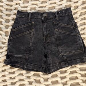 Madewell High Waist Black Denim Shorts